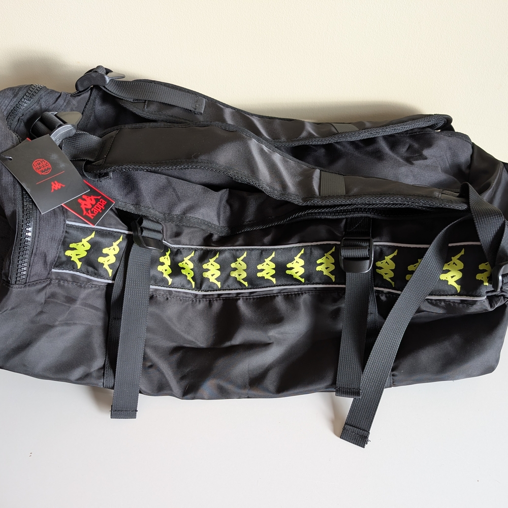 Kappa Black and Green Men's Duffel Bag